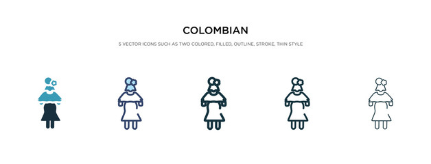 colombian icon in different style vector illustration. two colored and black colombian vector icons designed in filled, outline, line and stroke style can be used for web, mobile, ui