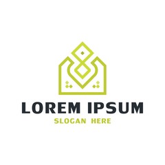 Home Interior Design, House Line Logo Vector, Modern House Icon