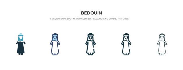 bedouin icon in different style vector illustration. two colored and black bedouin vector icons designed in filled, outline, line and stroke style can be used for web, mobile, ui
