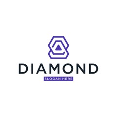 Letter Diamond Logo Design, Jewelry Line Design Logo, Diamond Line Icon