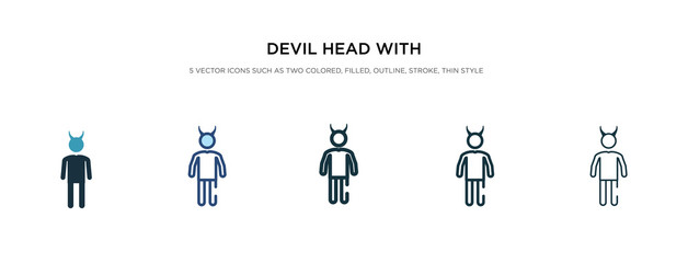 devil head with horns icon in different style vector illustration. two colored and black devil head with horns vector icons designed in filled, outline, line and stroke style can be used for web,