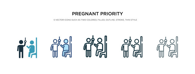 pregnant priority icon in different style vector illustration. two colored and black pregnant priority vector icons designed in filled, outline, line and stroke style can be used for web, mobile, ui