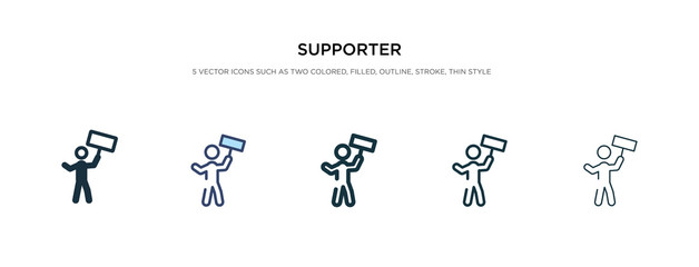 supporter icon in different style vector illustration. two colored and black supporter vector icons designed in filled, outline, line and stroke style can be used for web, mobile, ui