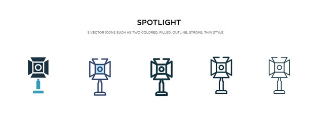 spotlight icon in different style vector illustration. two colored and black spotlight vector icons designed in filled, outline, line and stroke style can be used for web, mobile, ui