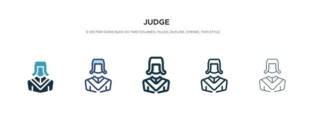 judge icon in different style vector illustration. two colored and black judge vector icons designed in filled, outline, line and stroke style can be used for web, mobile, ui
