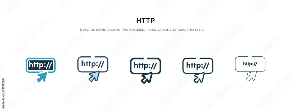 Poster http icon in different style vector illustration. two colored and black http vector icons designed i