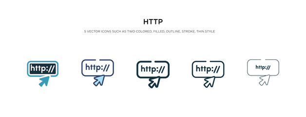 http icon in different style vector illustration. two colored and black http vector icons designed in filled, outline, line and stroke style can be used for web, mobile, ui