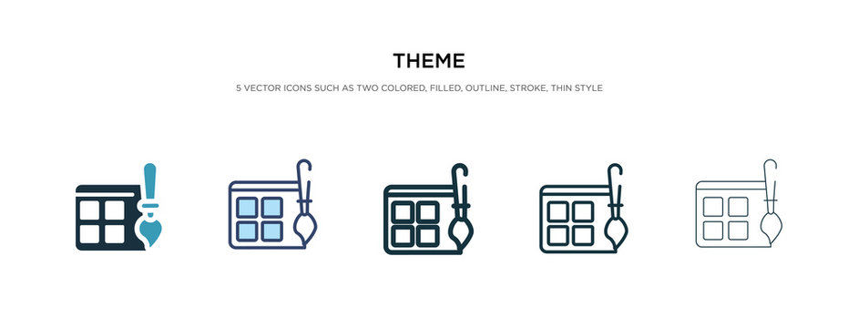 theme icon in different style vector illustration. two colored and black theme vector icons designed in filled, outline, line and stroke style can be used for web, mobile, ui