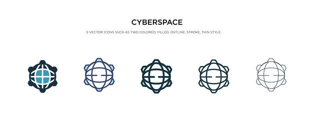 cyberspace icon in different style vector illustration. two colored and black cyberspace vector icons designed in filled, outline, line and stroke style can be used for web, mobile, ui