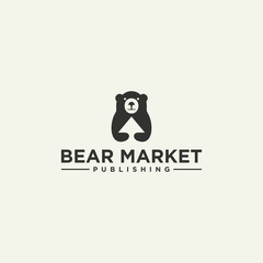 Vector Logo Bear Market Creative Concept