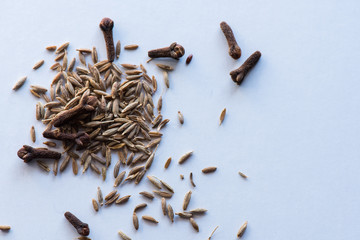 cumin seeds, black pepper, cloves