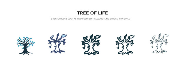 tree of life icon in different style vector illustration. two colored and black tree of life vector icons designed in filled, outline, line and stroke style can be used for web, mobile, ui