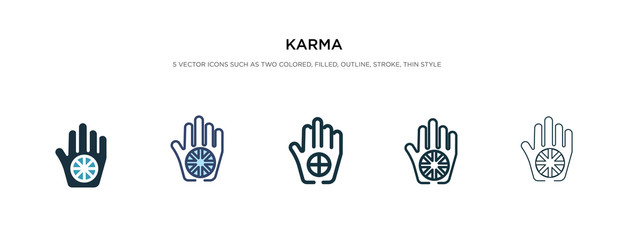 karma icon in different style vector illustration. two colored and black karma vector icons designed in filled, outline, line and stroke style can be used for web, mobile, ui