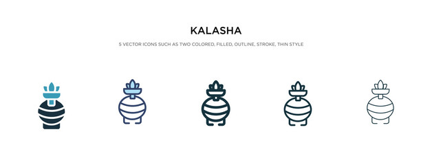 kalasha icon in different style vector illustration. two colored and black kalasha vector icons designed in filled, outline, line and stroke style can be used for web, mobile, ui