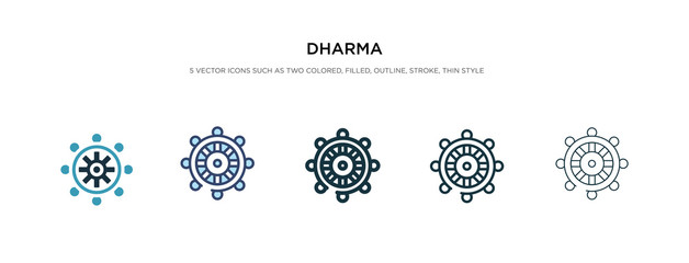 dharma icon in different style vector illustration. two colored and black dharma vector icons designed in filled, outline, line and stroke style can be used for web, mobile, ui - obrazy, fototapety, plakaty