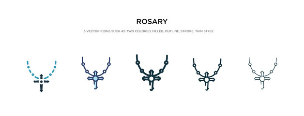 rosary icon in different style vector illustration. two colored and black rosary vector icons designed in filled, outline, line and stroke style can be used for web, mobile, ui