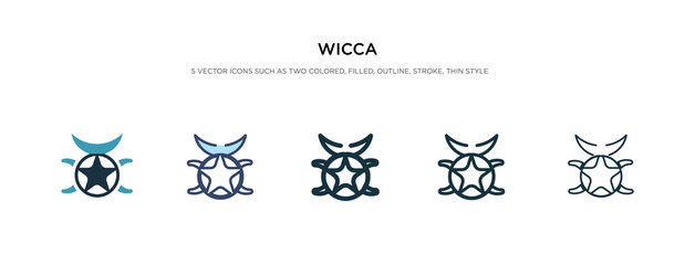 wicca icon in different style vector illustration. two colored and black wicca vector icons designed in filled, outline, line and stroke style can be used for web, mobile, ui