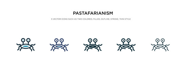 pastafarianism icon in different style vector illustration. two colored and black pastafarianism vector icons designed in filled, outline, line and stroke style can be used for web, mobile, ui