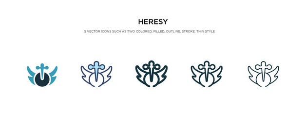 heresy icon in different style vector illustration. two colored and black heresy vector icons designed in filled, outline, line and stroke style can be used for web, mobile, ui