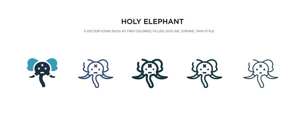 holy elephant icon in different style vector illustration. two colored and black holy elephant vector icons designed in filled, outline, line and stroke style can be used for web, mobile, ui