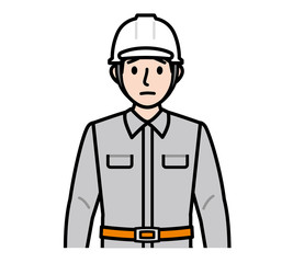 安全帯を装着した男性  鳶職 作業員 ヘルメット 高所作業 安全帯 ベルト フルハーネス