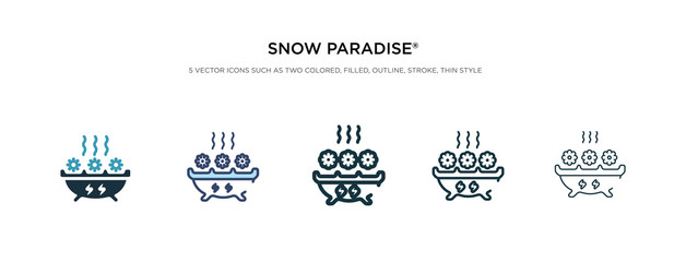snow paradise® icon in different style vector illustration. two colored and black snow paradise® vector icons designed in filled, outline, line and stroke style can be used for web, mobile, ui