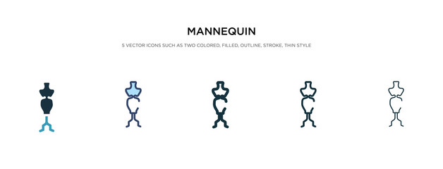 mannequin icon in different style vector illustration. two colored and black mannequin vector icons designed in filled, outline, line and stroke style can be used for web, mobile, ui