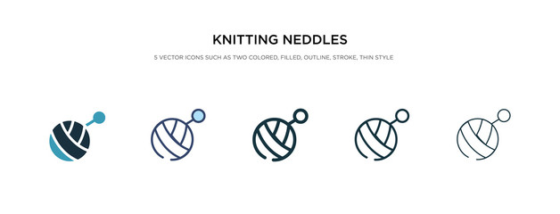 knitting neddles icon in different style vector illustration. two colored and black knitting neddles vector icons designed in filled, outline, line and stroke style can be used for web, mobile, ui