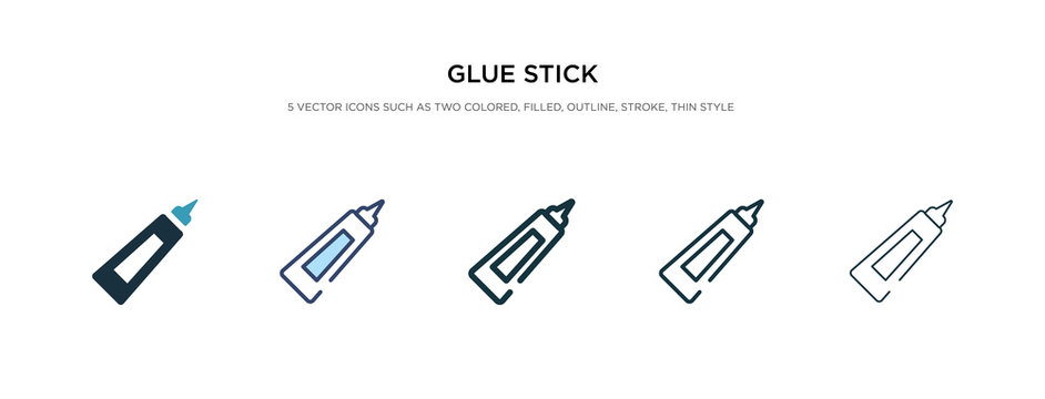 glue stick icon in different style vector illustration. two colored and black glue stick vector icons designed in filled, outline, line and stroke style can be used for web, mobile, ui