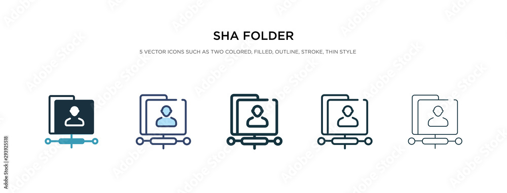Poster sha folder icon in different style vector illustration. two colored and black sha folder vector icon