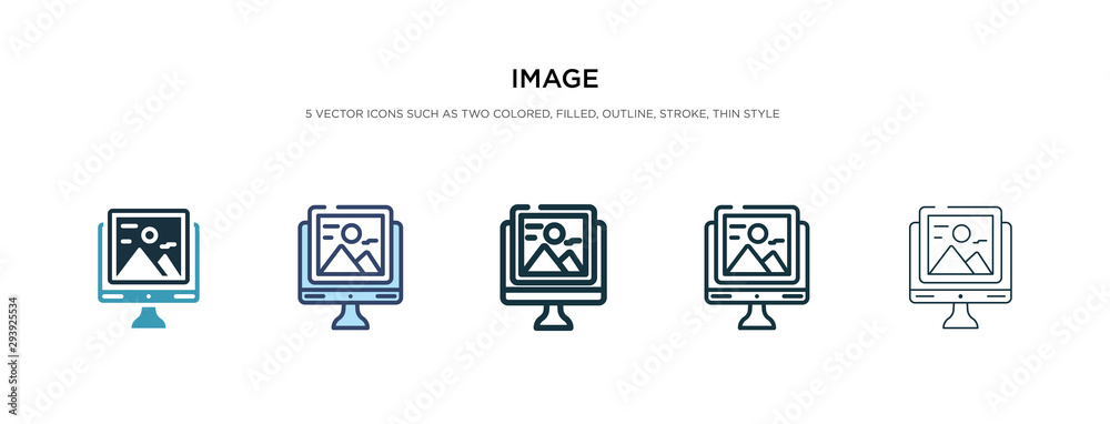 Poster image icon in different style vector illustration. two colored and black image vector icons designed