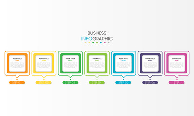 Business infographic element with 7 options, steps, number vector template design