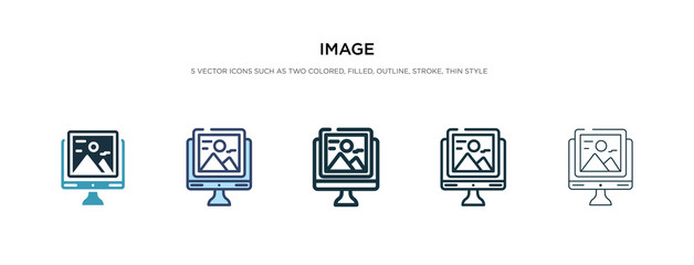 image icon in different style vector illustration. two colored and black image vector icons designed in filled, outline, line and stroke style can be used for web, mobile, ui