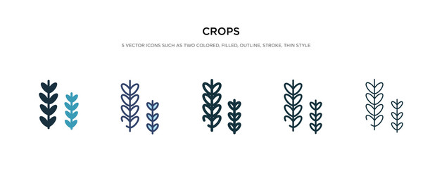 Fototapeta premium crops icon in different style vector illustration. two colored and black crops vector icons designed in filled, outline, line and stroke style can be used for web, mobile, ui
