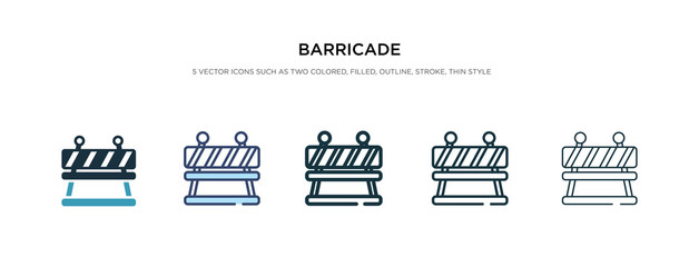 Naklejka premium barricade icon in different style vector illustration. two colored and black barricade vector icons designed in filled, outline, line and stroke style can be used for web, mobile, ui