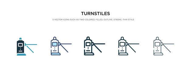 turnstiles icon in different style vector illustration. two colored and black turnstiles vector icons designed in filled, outline, line and stroke style can be used for web, mobile, ui