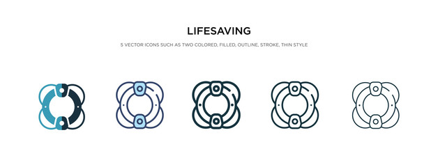 lifesaving icon in different style vector illustration. two colored and black lifesaving vector icons designed in filled, outline, line and stroke style can be used for web, mobile, ui