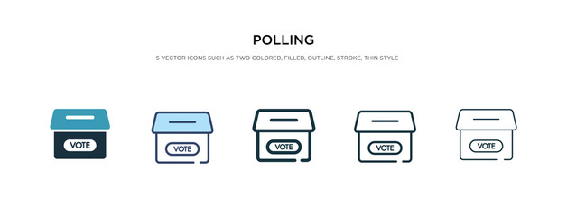 polling icon in different style vector illustration. two colored and black polling vector icons designed in filled, outline, line and stroke style can be used for web, mobile, ui