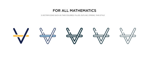 for all mathematics icon in different style vector illustration. two colored and black for all mathematics vector icons designed in filled, outline, line and stroke style can be used for web,