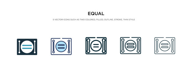 equal icon in different style vector illustration. two colored and black equal vector icons designed in filled, outline, line and stroke style can be used for web, mobile, ui