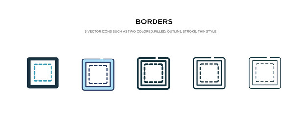 borders icon in different style vector illustration. two colored and black borders vector icons designed in filled, outline, line and stroke style can be used for web, mobile, ui