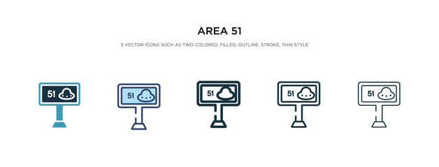 area 51 icon in different style vector illustration. two colored and black area 51 vector icons designed in filled, outline, line and stroke style can be used for web, mobile, ui