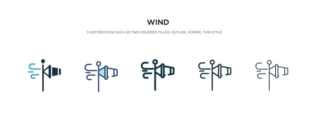 wind icon in different style vector illustration. two colored and black wind vector icons designed in filled, outline, line and stroke style can be used for web, mobile, ui