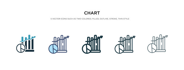 chart icon in different style vector illustration. two colored and black chart vector icons designed in filled, outline, line and stroke style can be used for web, mobile, ui