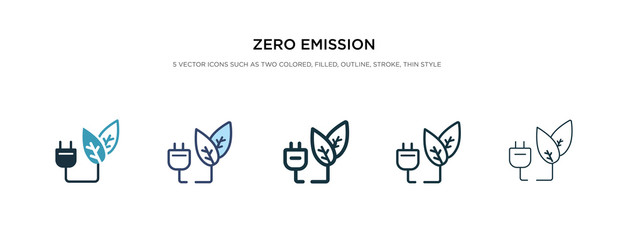 Fototapeta na wymiar zero emission icon in different style vector illustration. two colored and black zero emission vector icons designed in filled, outline, line and stroke style can be used for web, mobile, ui