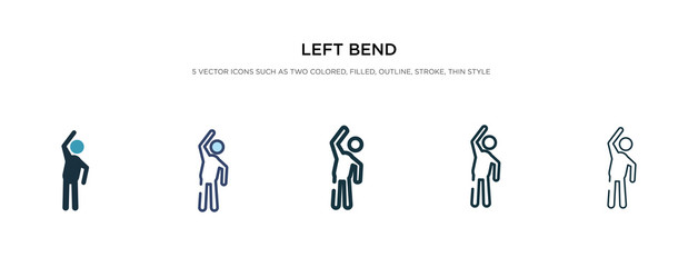 left bend icon in different style vector illustration. two colored and black left bend vector icons designed in filled, outline, line and stroke style can be used for web, mobile, ui