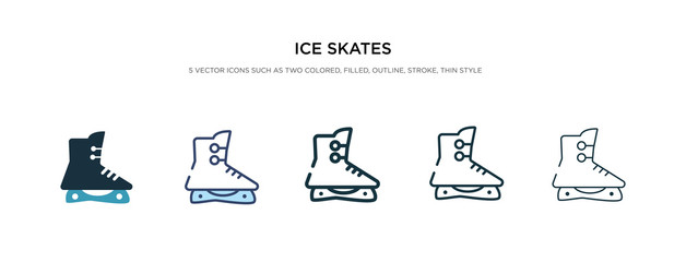 ice skates icon in different style vector illustration. two colored and black ice skates vector icons designed in filled, outline, line and stroke style can be used for web, mobile, ui