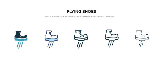 flying shoes icon in different style vector illustration. two colored and black flying shoes vector icons designed in filled, outline, line and stroke style can be used for web, mobile, ui