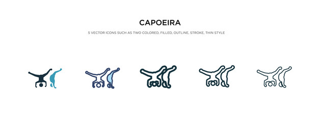 capoeira icon in different style vector illustration. two colored and black capoeira vector icons designed in filled, outline, line and stroke style can be used for web, mobile, ui
