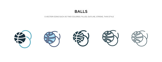 balls icon in different style vector illustration. two colored and black balls vector icons designed in filled, outline, line and stroke style can be used for web, mobile, ui